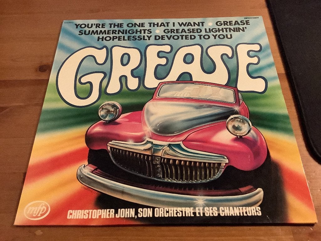 Grease. 1978 Red vinyl. MFP 4M024-23808, LP, Gebruikt, Musical, Inclusief binnenhoes