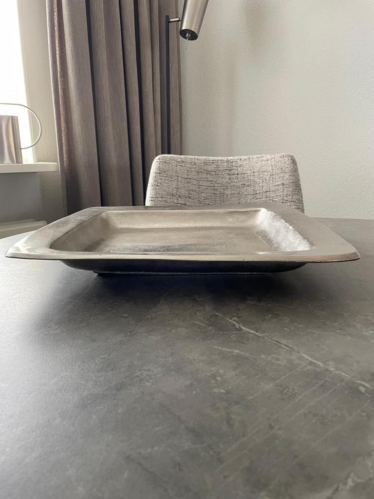 Zilverkleurige decoratieve schaal, Antiek en Kunst, Ophalen of Verzenden