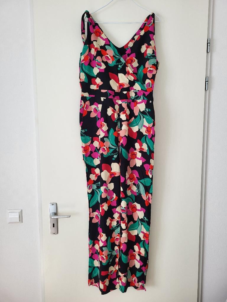 Steps jumpsuit, zwart met bloemen, maat 40, zgan, Maat 38/40 (M), Zwart, Ophalen of Verzenden, Zo goed als nieuw