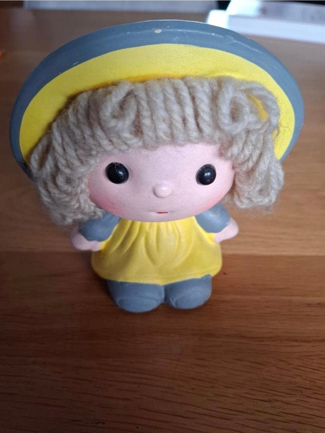 Vintage Spaarpot Meisje met Zonnehoed - Jaren '70/'80, Ophalen of Verzenden, Gebruikt, Steen, Aardewerk of Keramiek, Overige thema's