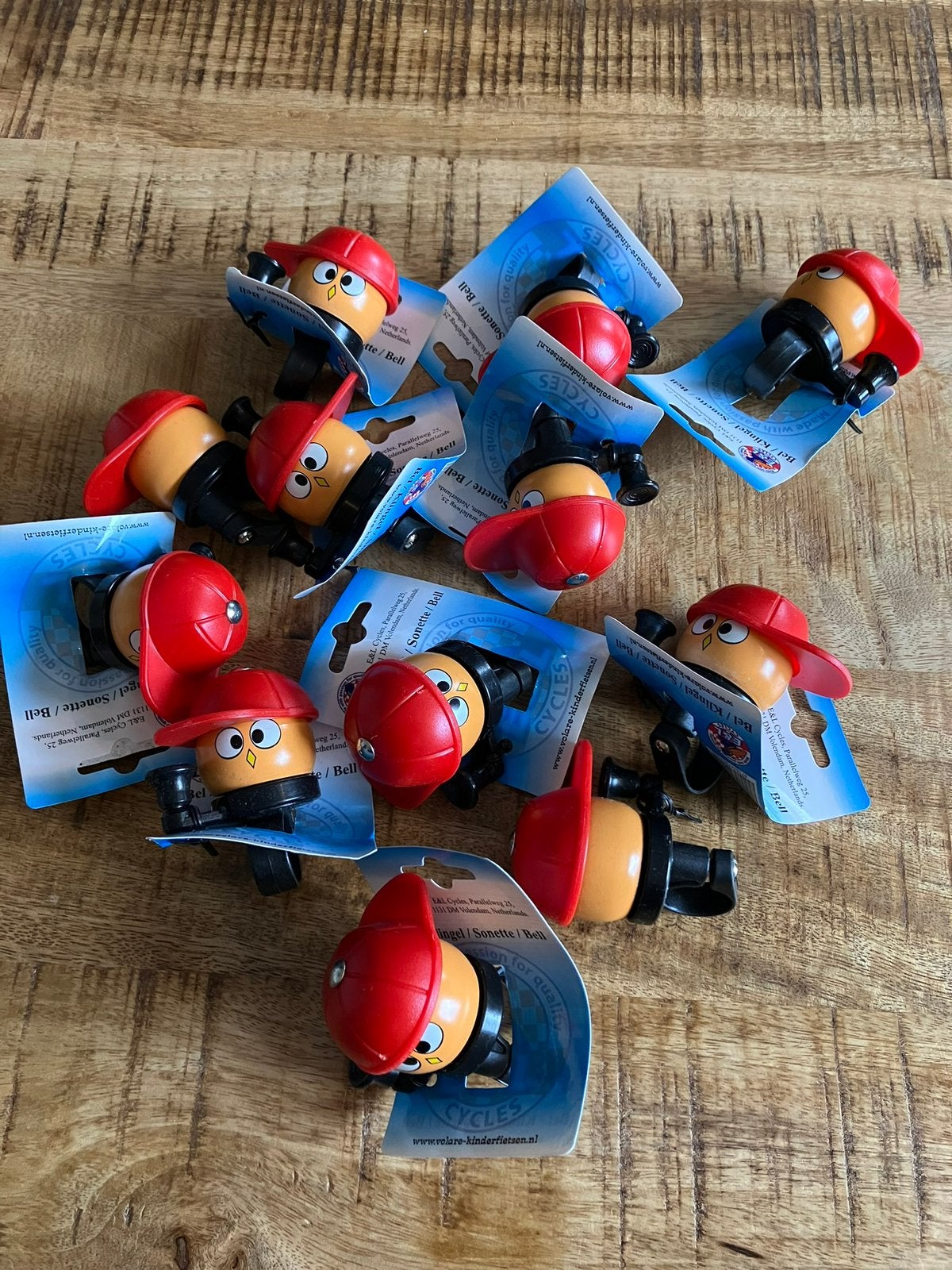 Partij fietsbellen in de vorm van een poppetje met pet, Ophalen of Verzenden, Nieuw