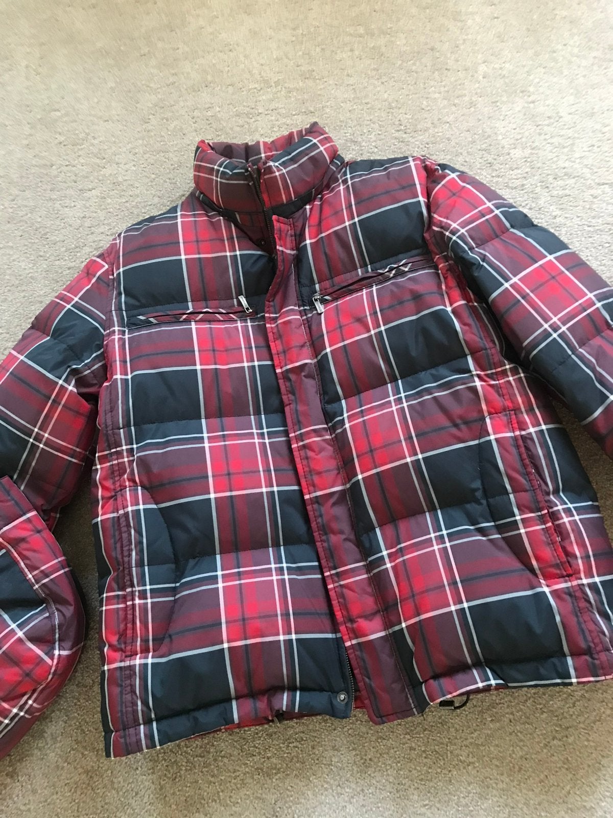Jack van dons , maat 54 , Merk Mcgregor . Ruit met capuchon., Kleding | Heren, Jassen | Winter, Ophalen of Verzenden, Zo goed als nieuw