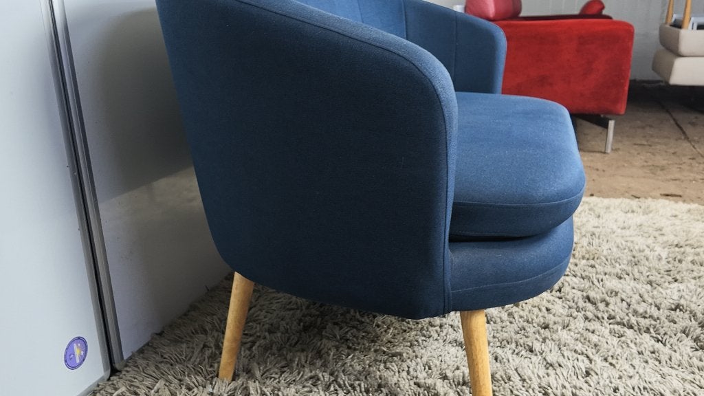 JYSK GISTRUP bankstel donkerblauw – 2-zits en 3-zits, Ophalen, Gebruikt, 75 tot 100 cm, Rechte bank