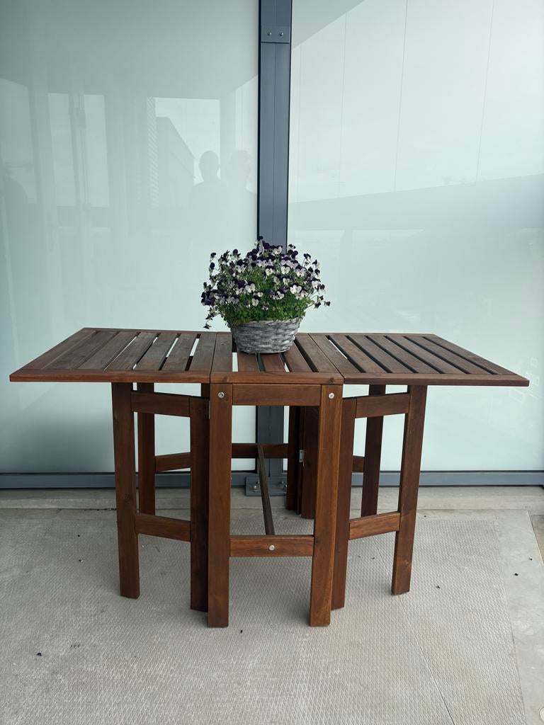 Ikea uitklapbare tuin/balkon tafel, Tuin en Terras, Tuintafels, Ophalen, Gebruikt, Rechthoekig, Hout