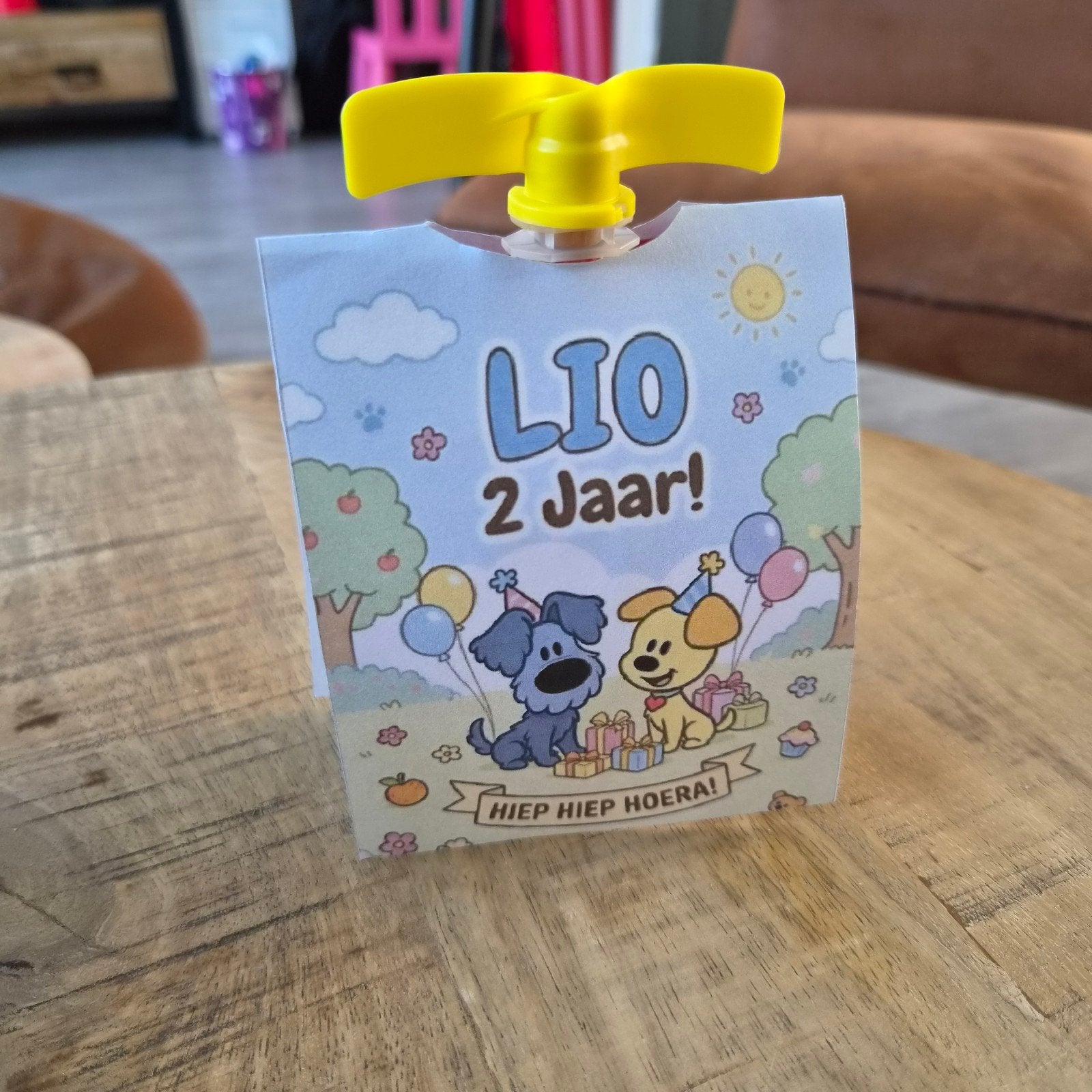 Traktatie school kinderdagverblijf knijpfruit wikkel (thema), Ophalen of Verzenden, Nieuw, Feestartikel, Verjaardag