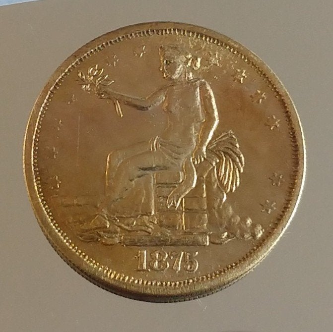 trade dollar silver 1875, volgnr 83, Ophalen of Verzenden, Noord-Amerika, Losse munt