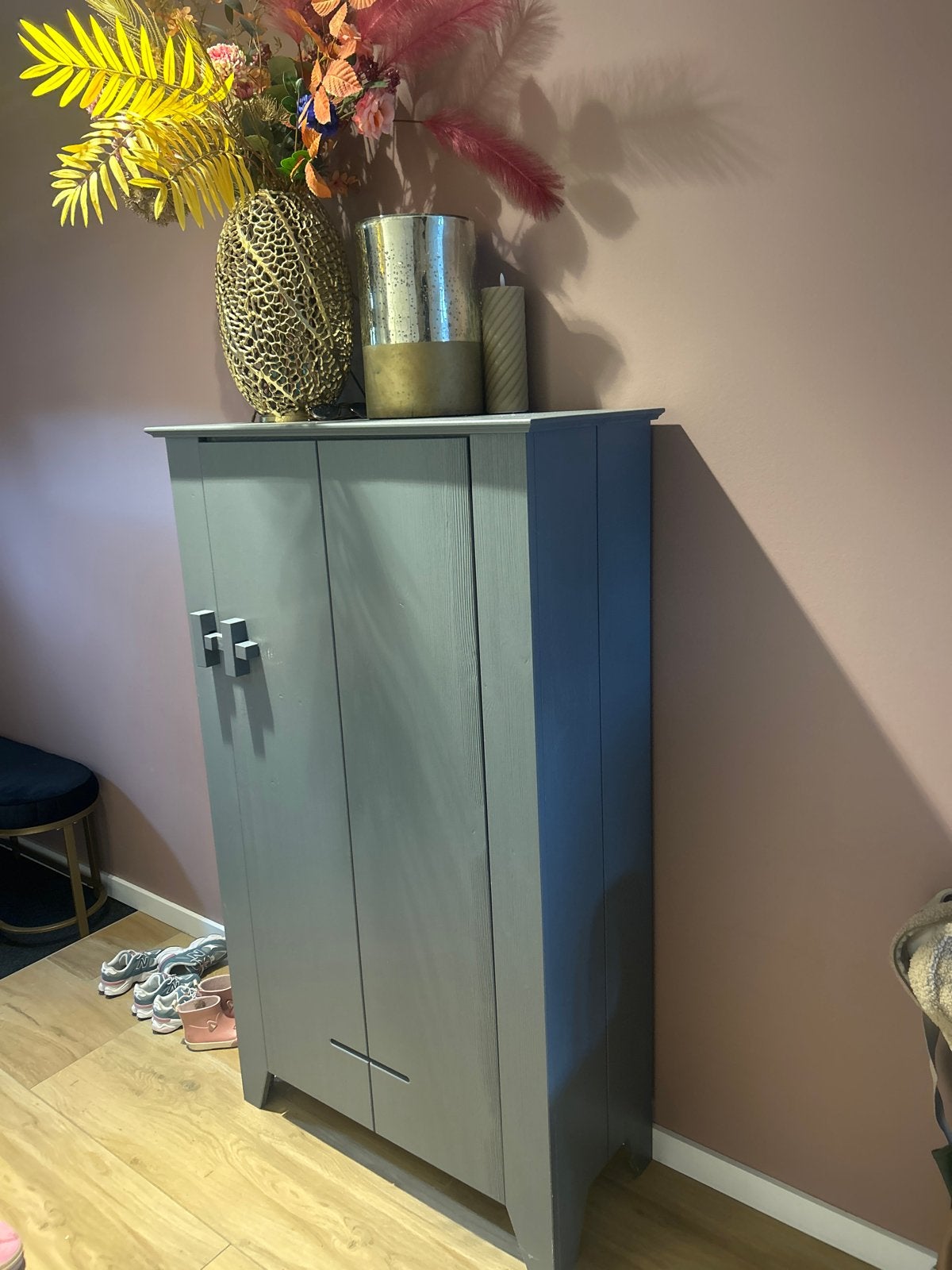 Grijze houten kast van WOOOD boerenkast gijs, Ophalen, Gebruikt