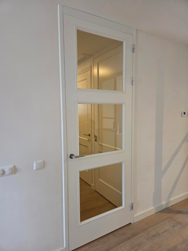 GRATIS! Moderne stompe binnendeur met glaspanelen(Verdi Lux), Ophalen, 80 tot 100 cm, 215 cm of meer, Binnendeur