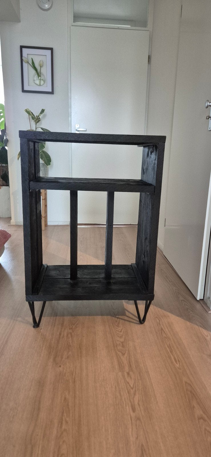 Zwarte houten platenspeler / platenrek, Ophalen, Zo goed als nieuw