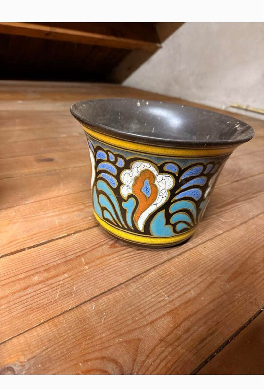 Antieke Gouda Plateel Bloempot Jaren '20 - Royal Zuid Hollan, Antiek en Kunst, Antiek | Keramiek en Aardewerk, Ophalen of Verzenden