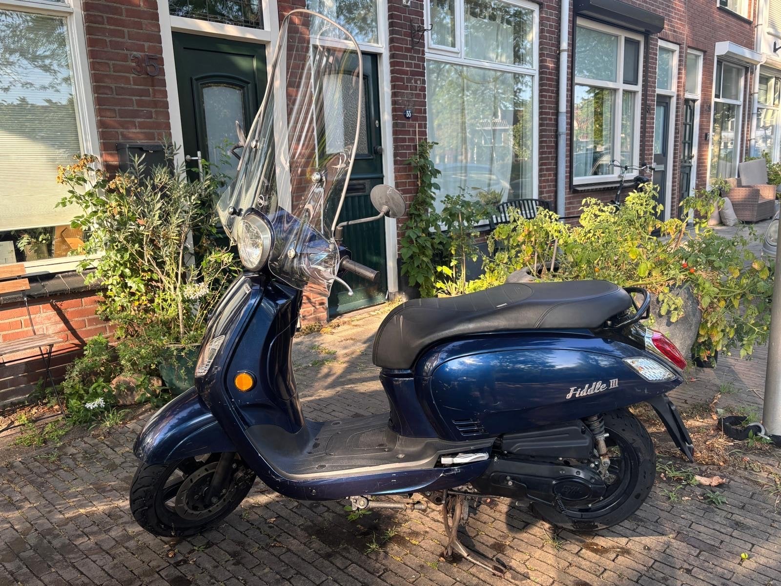 Sym Fiddle III - Blauw - Goed onderhouden snorscooter, Fietsen en Brommers, Snorfietsen en Snorscooters, Ophalen, Gebruikt, Benzine