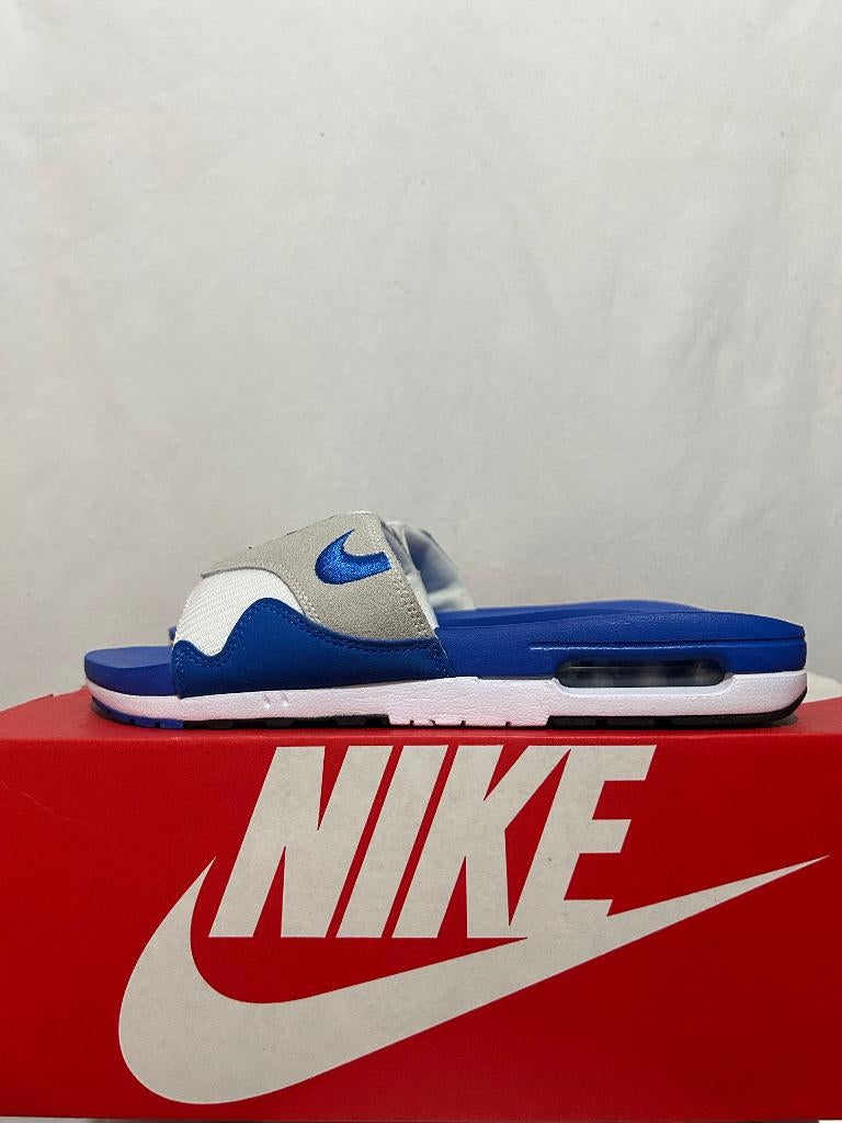 NIEUW + DOOS! Maat 45 - Nike Air Max 1 Slide Royal Blue