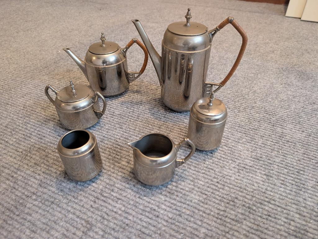 Vintage Daalderop Holland Tinnen Koffie- en Theeservies, Antiek en Kunst, Ophalen