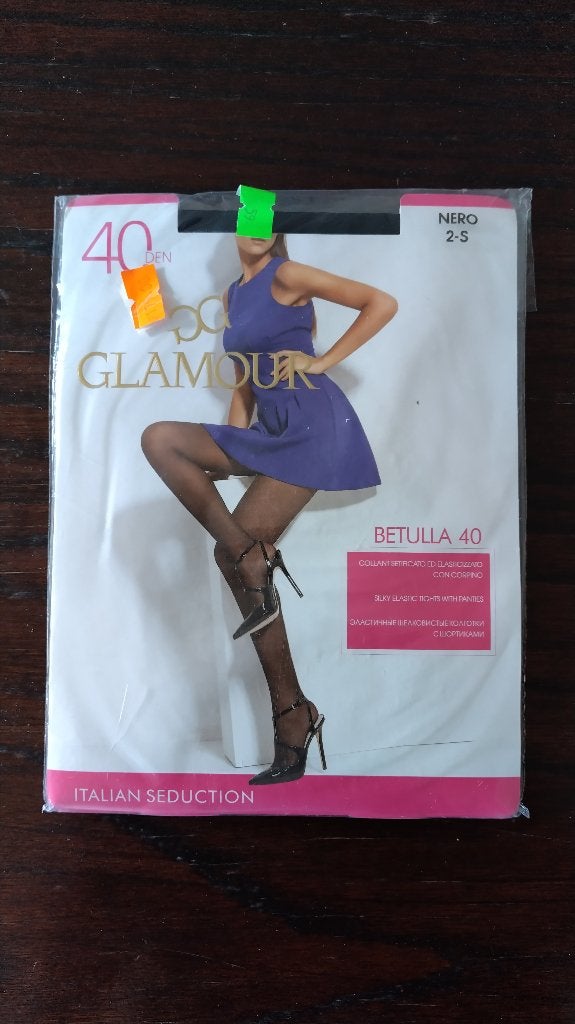 Glamour Betulla 40 Panty, Kleur Nero, 40 Denier, Small, Maat 36/38 (S), Glamour, Zwart, Nieuw