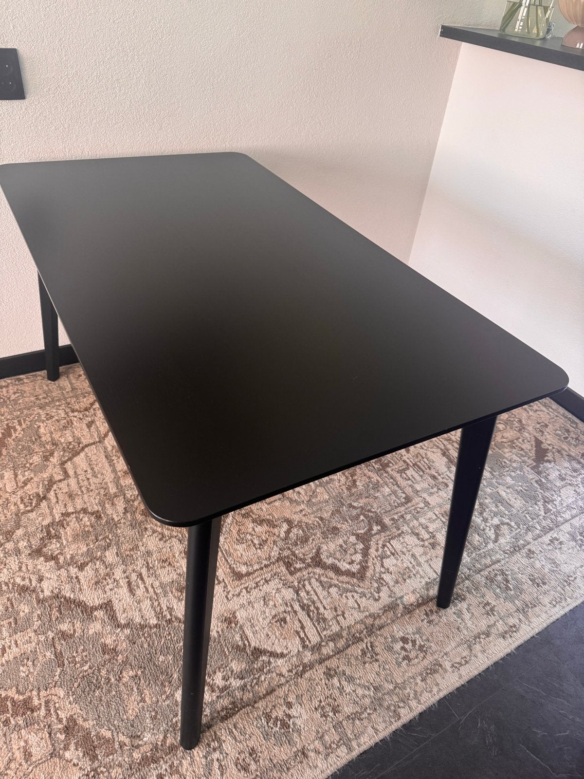 zwarte eettafel 140x90, Ophalen, 100 tot 150 cm, 50 tot 100 cm, Zo goed als nieuw