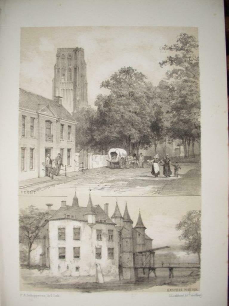 08 / Vucht - Vught straat en Kerk / Kasteel Maurik Litho 187, Ophalen of Verzenden