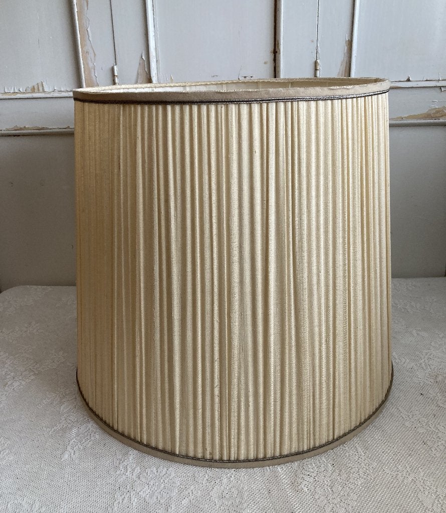 Brocante lampenkap / plissé, Ophalen, Overige typen, Beige, 38 cm
