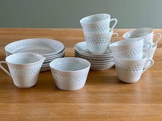Vintage Arabia Helmi (riisi) koffieservies, Huis en Inrichting, Ophalen, Gebruikt, Overige stijlen, Kop(pen) en/of Schotel(s)