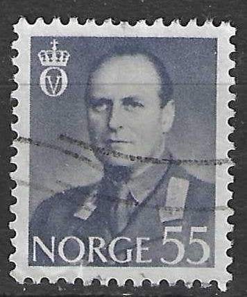 Noorwegen 1959/1960 - Yvert 383B - Koning Olav V - 55 O (ST), Postzegels en Munten, Postzegels | Europa | Scandinavië, Verzenden