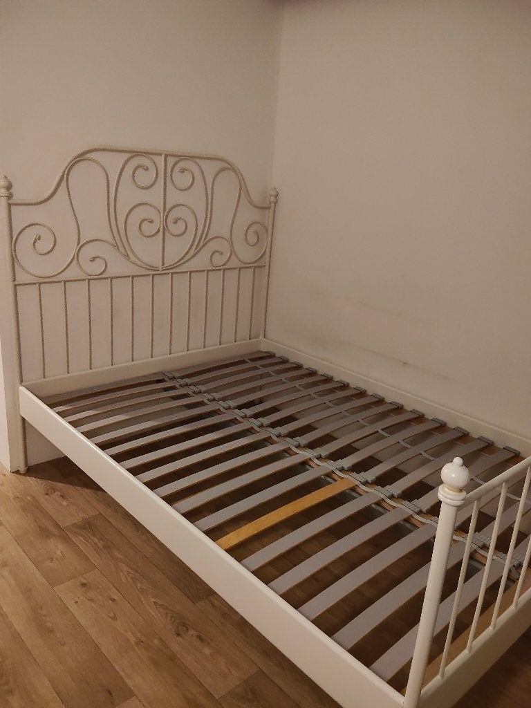 Mooi bed, Ophalen, Wit, Tweepersoons, Zo goed als nieuw