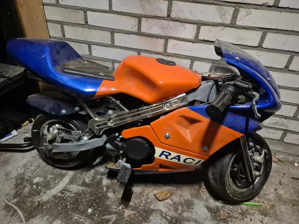 Minibike, oranje en blauw, Fietsen en Brommers, Minibikes, Midibikes en Pitbikes, Ophalen of Verzenden, Gebruikt, Overige typen