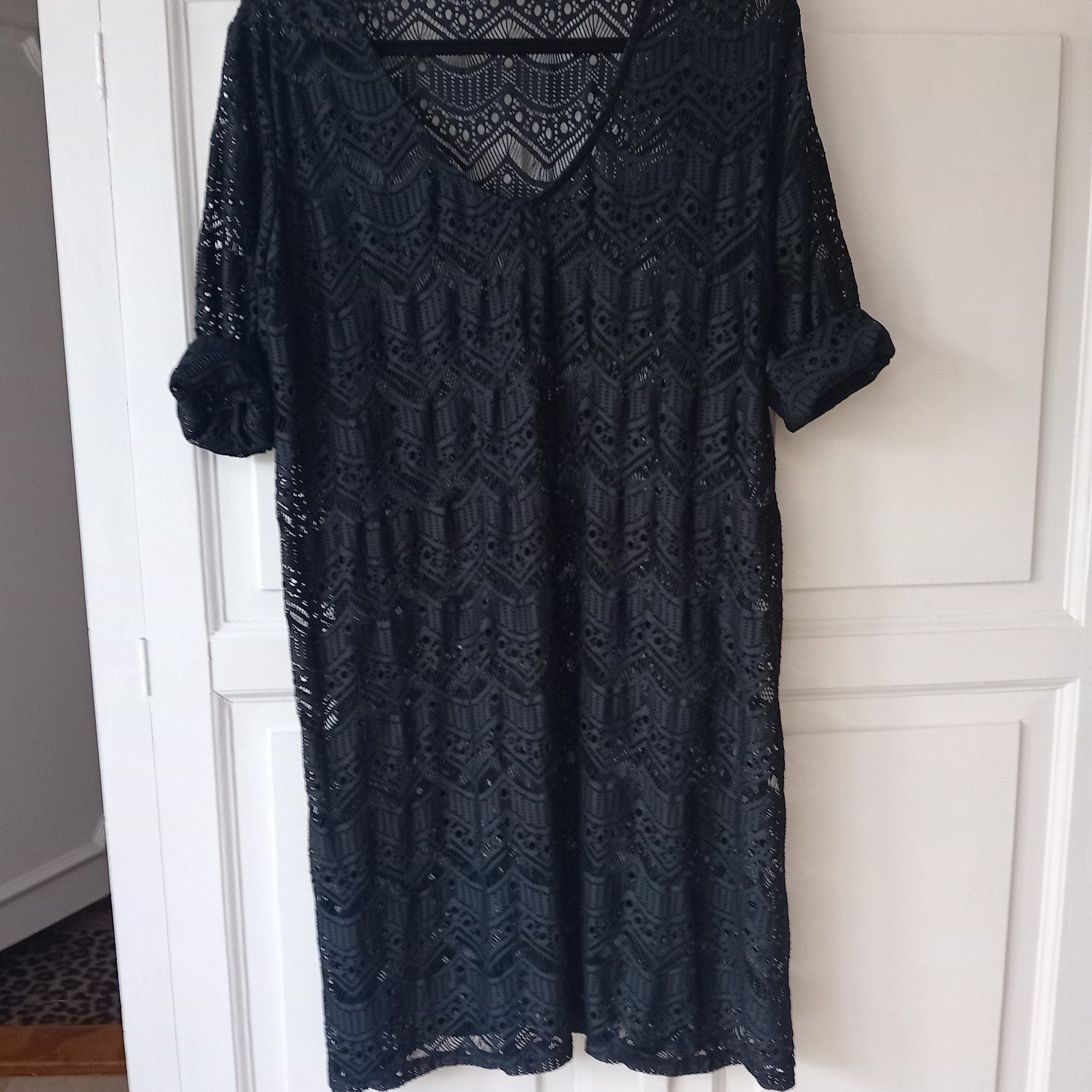 Enig kanten jurk L, Kleding | Dames, Grote Maten, Verzenden, Zo goed als nieuw, Zwart, Jurk