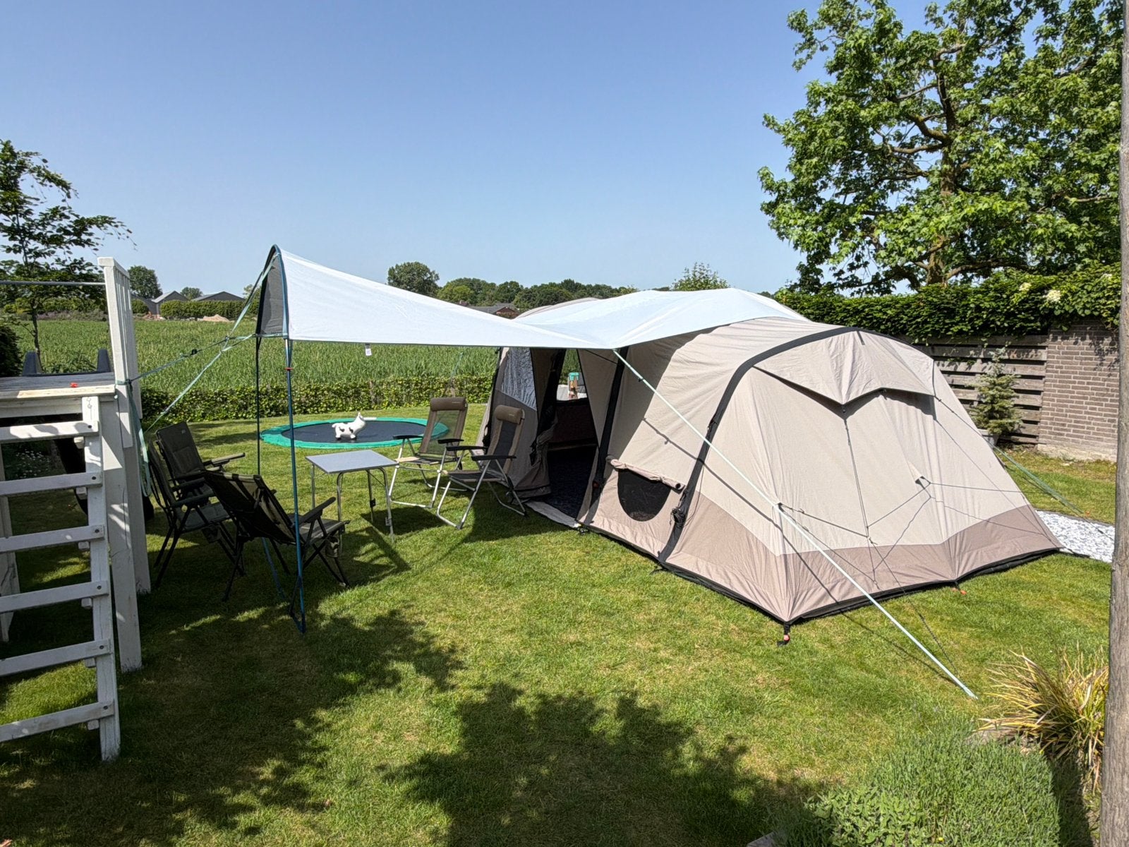 Decathlon 6.3 Air Seconds Polykatoen + extra's - Opblaasbaar, Caravans en Kamperen, Tenten, Ophalen, Zo goed als nieuw, Tot en met 6