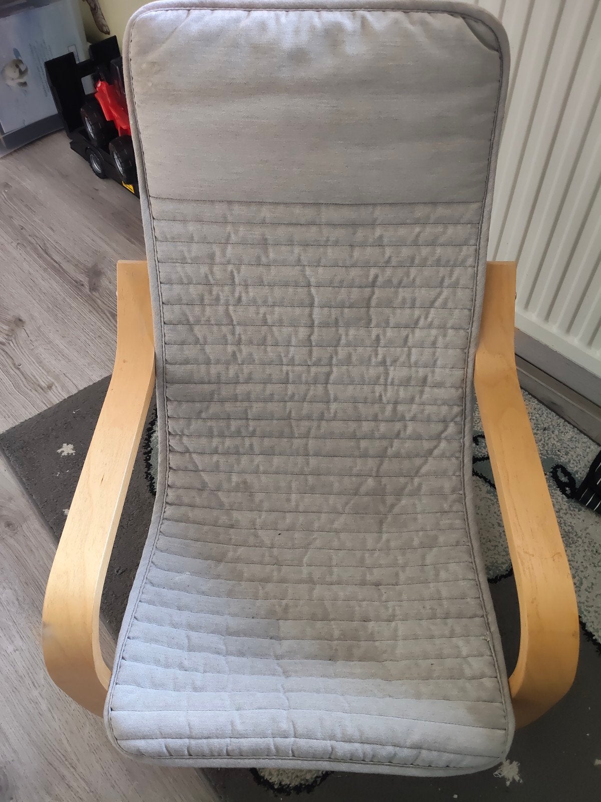 IKEA Poäng kinder fauteuil met grijze hoes, Ophalen of Verzenden, Gebruikt, Overige typen