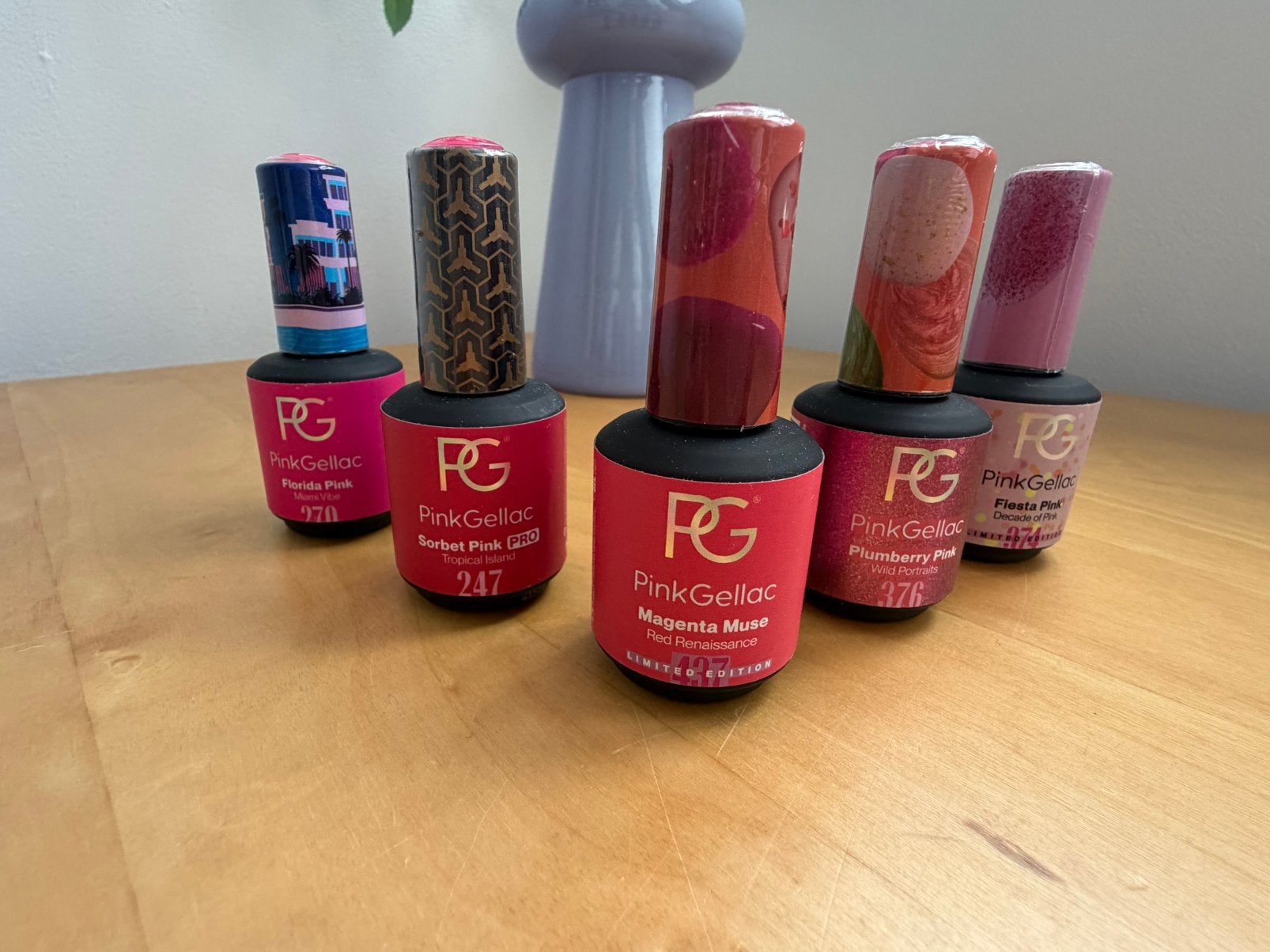 Pink Gellac set – 5 roze tinten, Ophalen of Verzenden, Zo goed als nieuw, Roze, Handen en Nagels