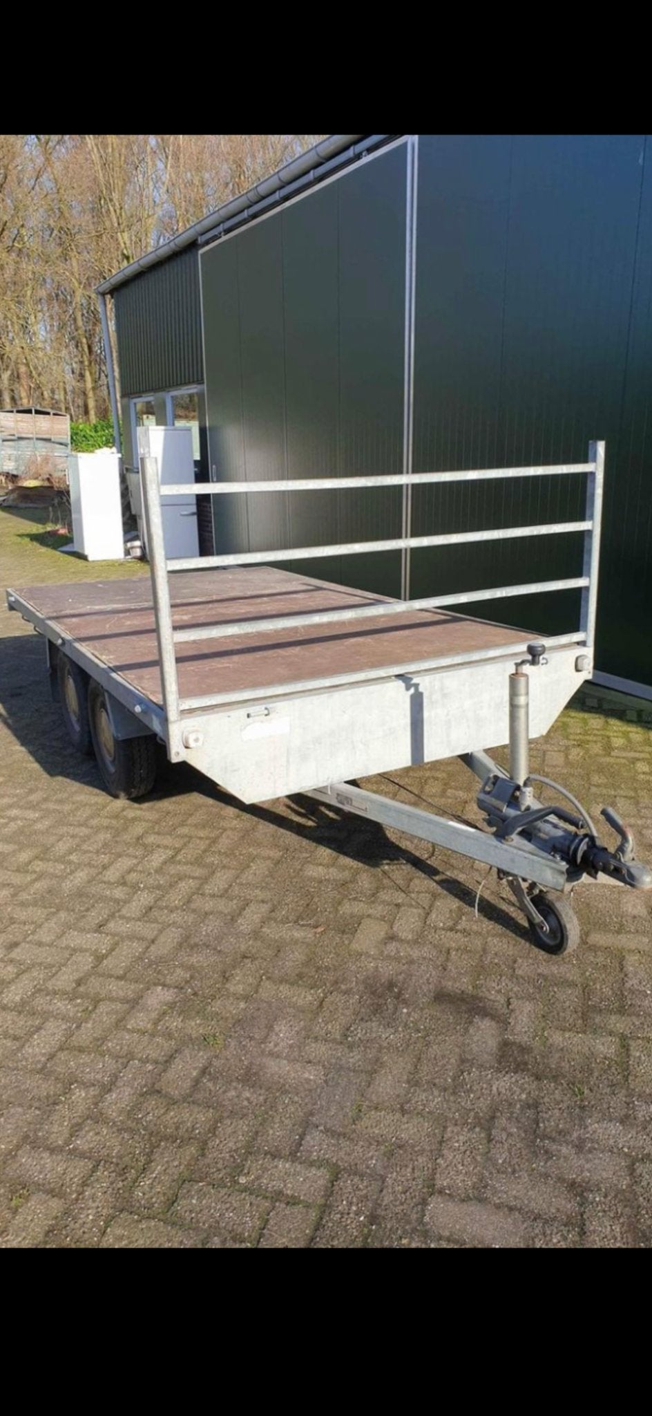 Plateau aanhangwagen- Ideaal voor transport, Ophalen, Gebruikt
