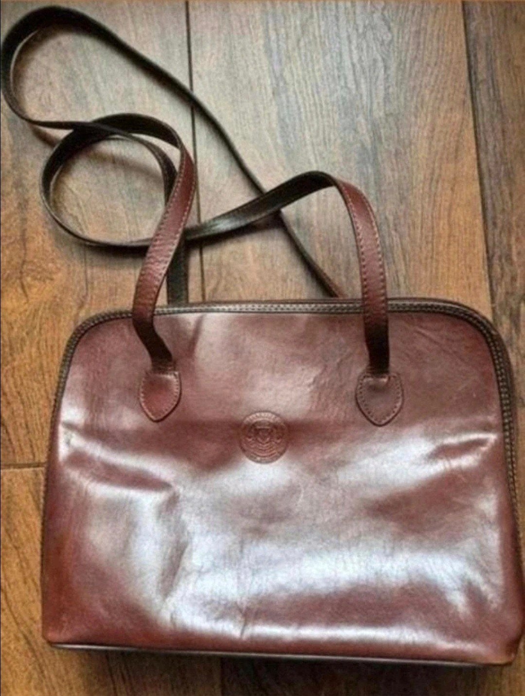 lederen schoudertas Pelletteria, Ophalen of Verzenden, Gebruikt, Bruin, Handtas