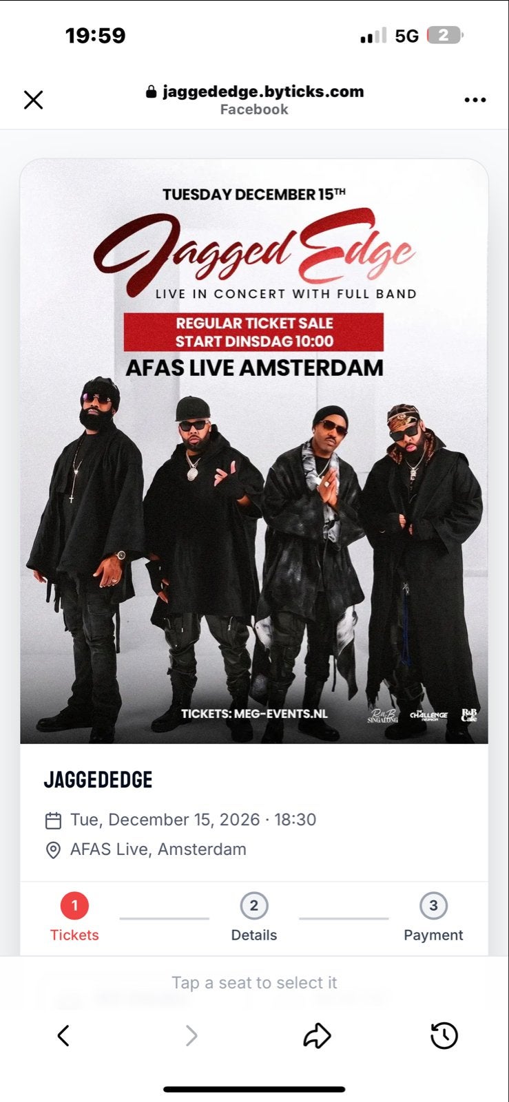 Jagged edge - GOLDEN CIRCLE, Tickets en Kaartjes