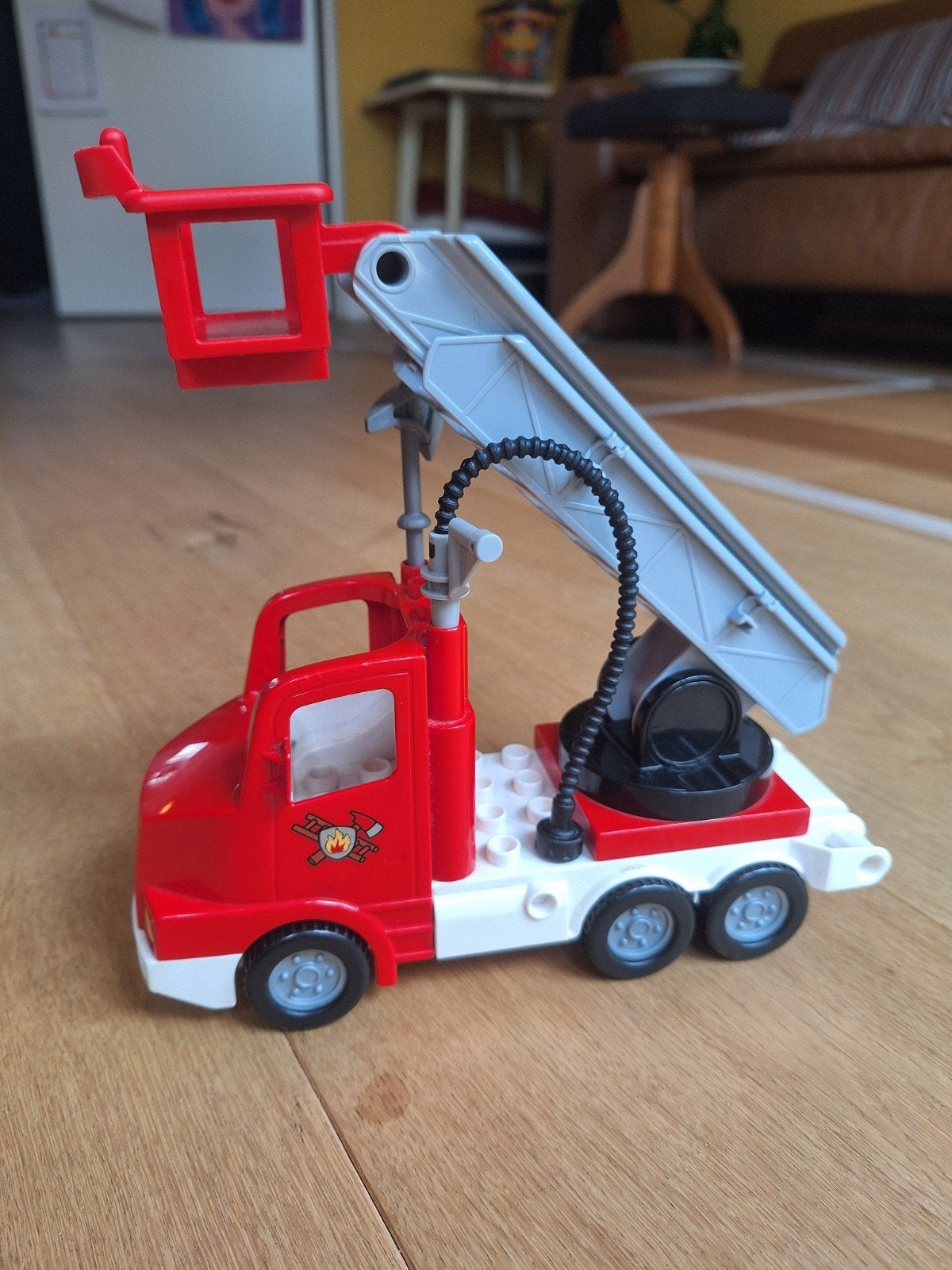 Duplo Brandweerauto met Brandweerman, Ophalen, Inclusief minifiguren, Gebruikt, Duplo