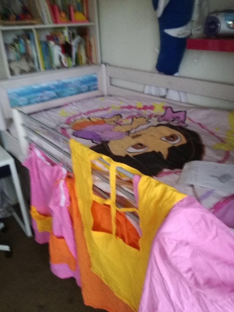 Flexa Speelgordijnen Vlindergordijnen Dora Halfhoogslaper, Ophalen of Verzenden, Zo goed als nieuw, Wasbaar, Gordijnen of Lamellen