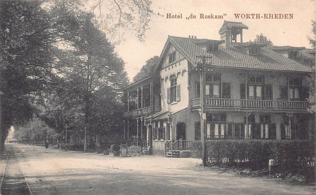 828 Worth-Rheden  Hotel "De Roskam", Ophalen of Verzenden, Voor 1920, Gelopen, Gelderland