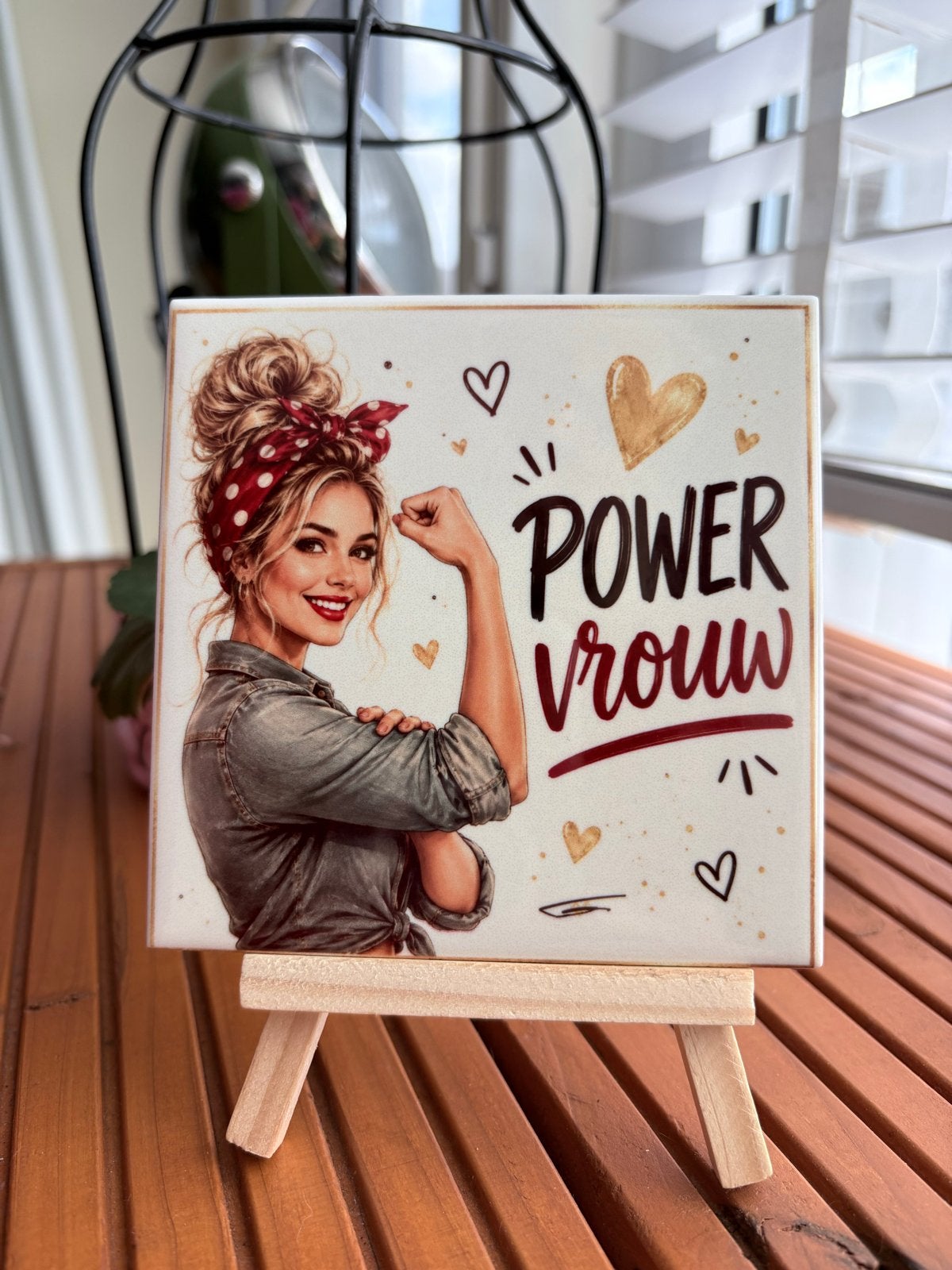 Powervrouw Tegeltje - Krachtig cadeau met glimlach, Verzenden, Nieuw