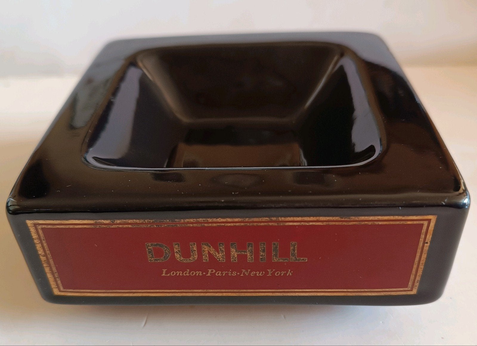 Vintage Dunhill Asbak Jaren '70 - Zwart Keramiek, Ophalen of Verzenden, Gebruikt, Asbak