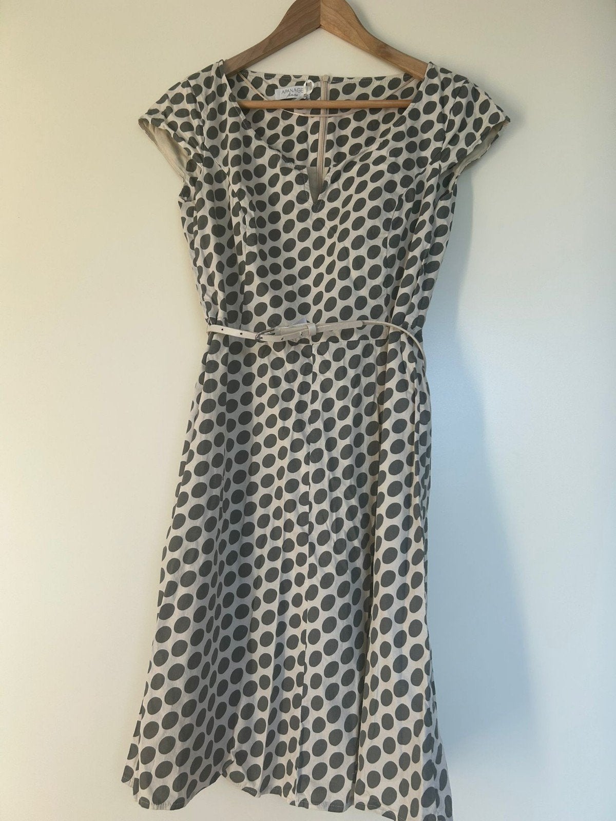 Jurkje Apanage Beige met Groene Stippen Maat 36, Beige, Ophalen of Verzenden, Zo goed als nieuw, Apanage