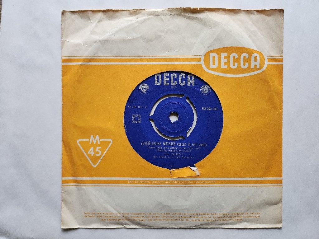 The Fouryo's - Zeven Leuke Meisjes (Zaten In M'n Auto) 1960, Ophalen of Verzenden, Gebruikt