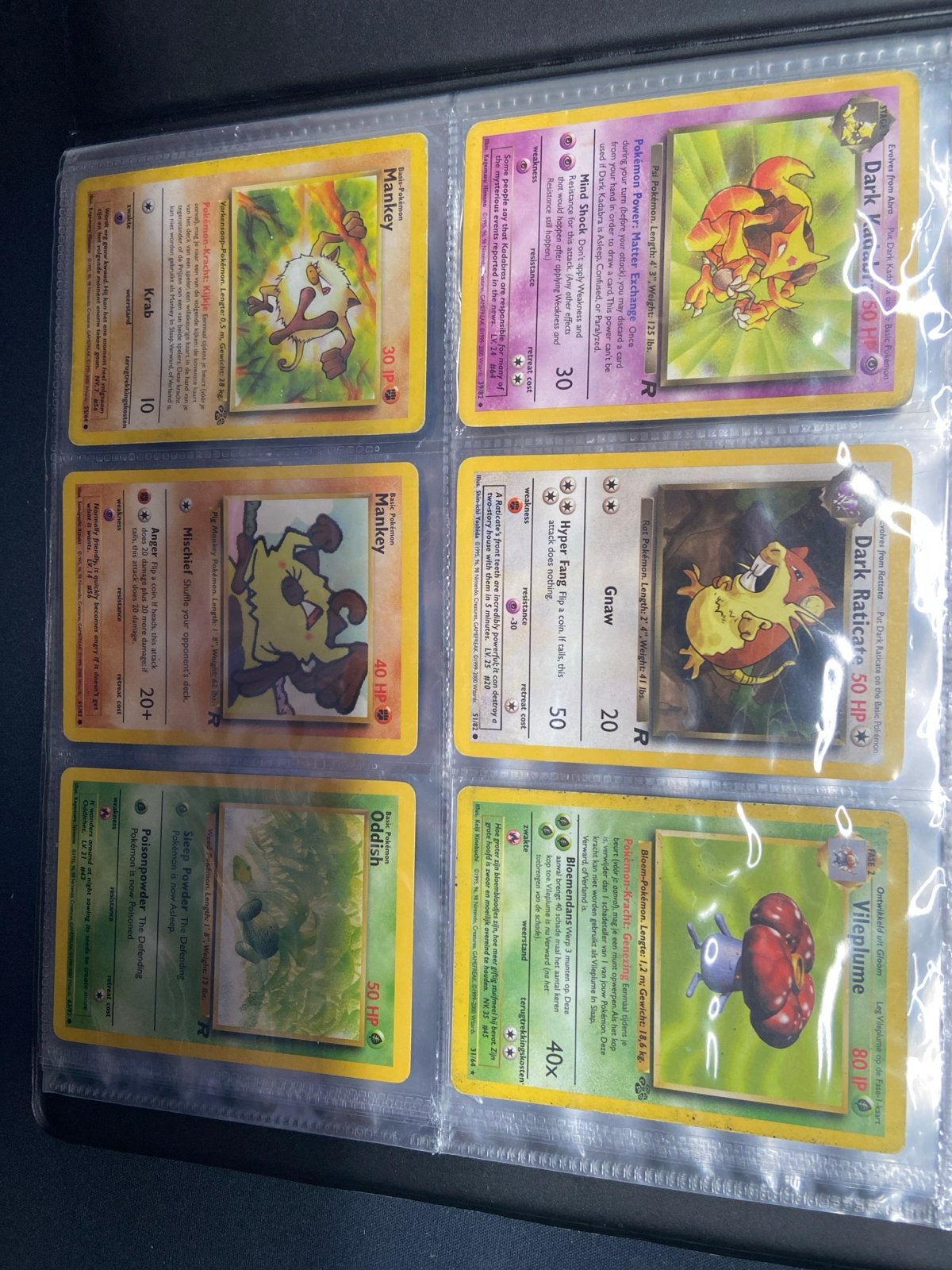 Pokémon Kaarten Collectie - Mankey, Dark Raticate, Oddish, Hobby en Vrije tijd, Verzamelkaartspellen | Pokémon, Ophalen, Gebruikt