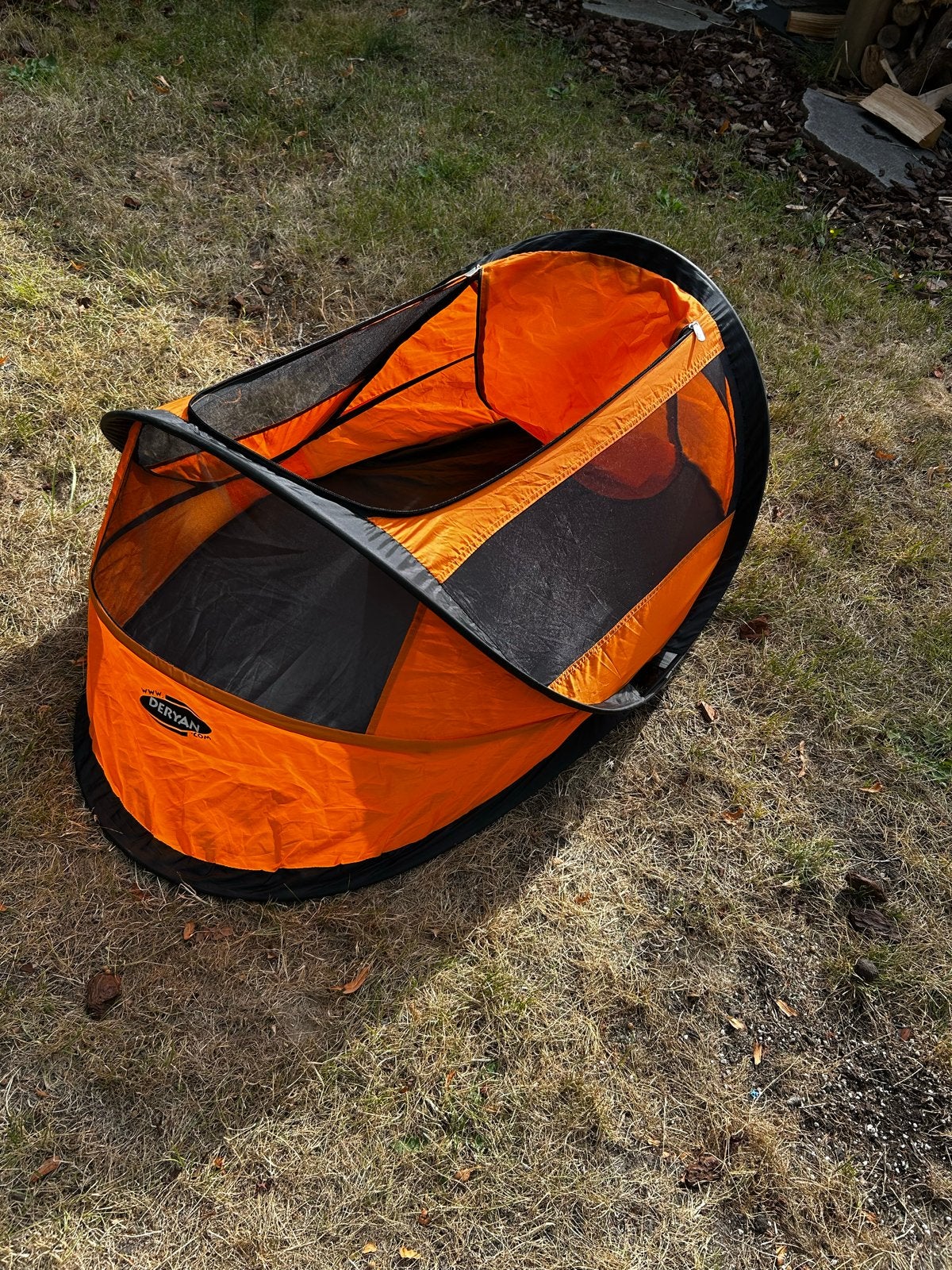 Deryan Baby Luxe Reisbedje/Tentje Oranje - Zo goed als nieuw, Caravans en Kamperen, Tenten, Ophalen of Verzenden, Zo goed als nieuw