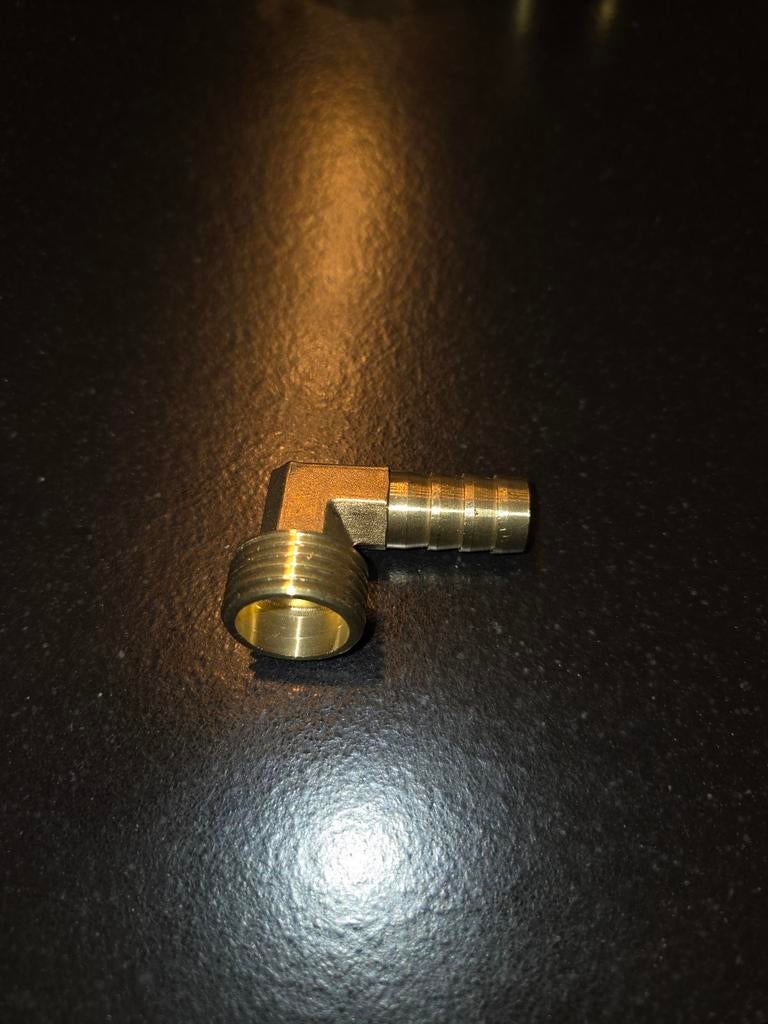 Messing 1/2"  haakse slangtule met schroefdraad, Doe-het-zelf en Verbouw, Sanitair, Ophalen, Nieuw, Kraan