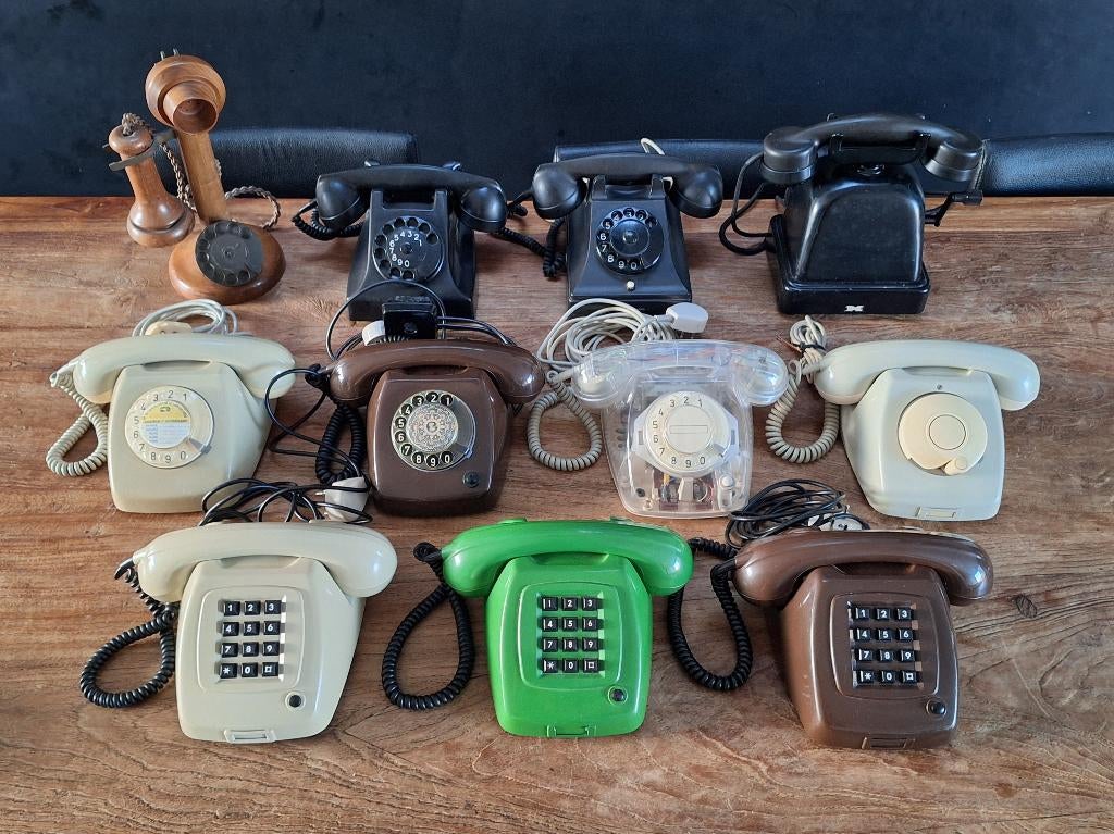 div. PTT telefoon draaischijf vintage zwarte bakeliet antiek, Ophalen of Verzenden, Gebruikt, Met draaischijf