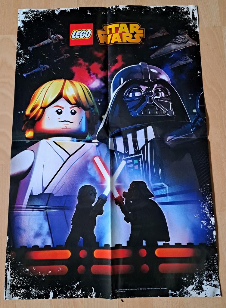 Lego Star Wars Poster - Luke Skywalker vs Darth Vader 2014, Ophalen of Verzenden, Gebruikt