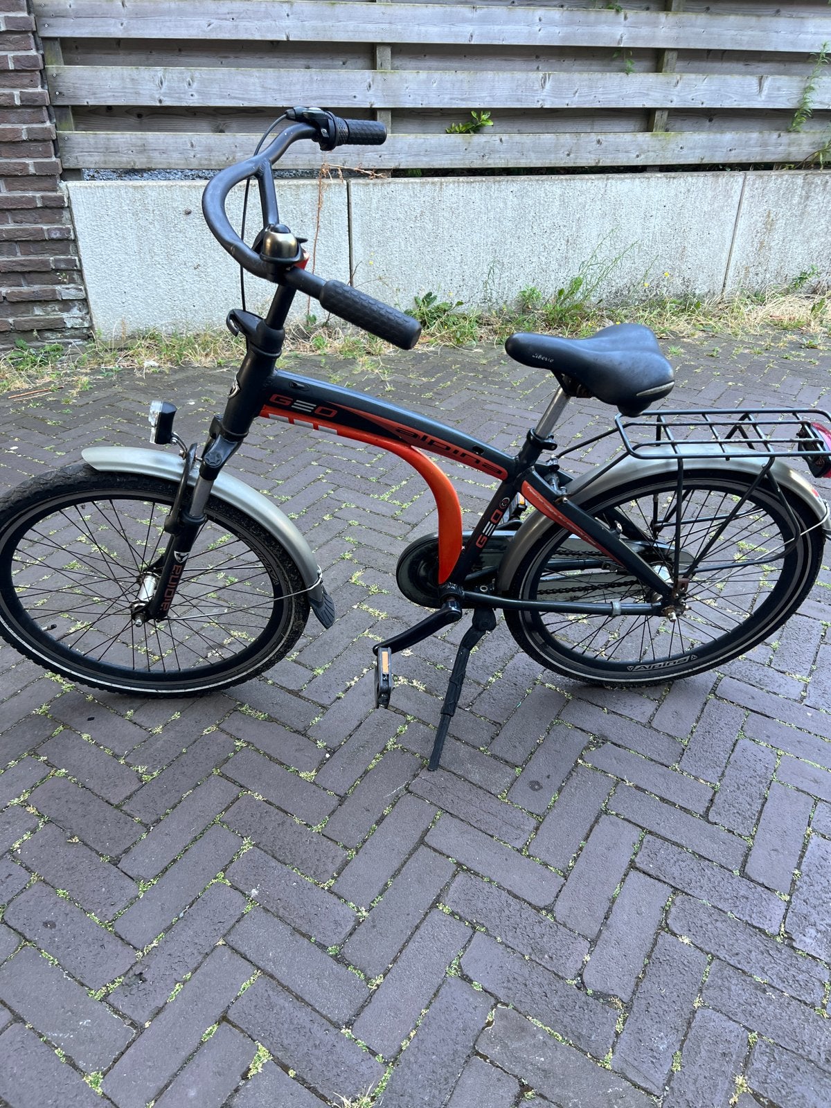Kinderfiets -Alpina.GEO.Zwart/Oranje met 3 versnelling, Fietsen en Brommers, Overige merken, Terugtraprem, Gebruikt, Minder dan 49 cm