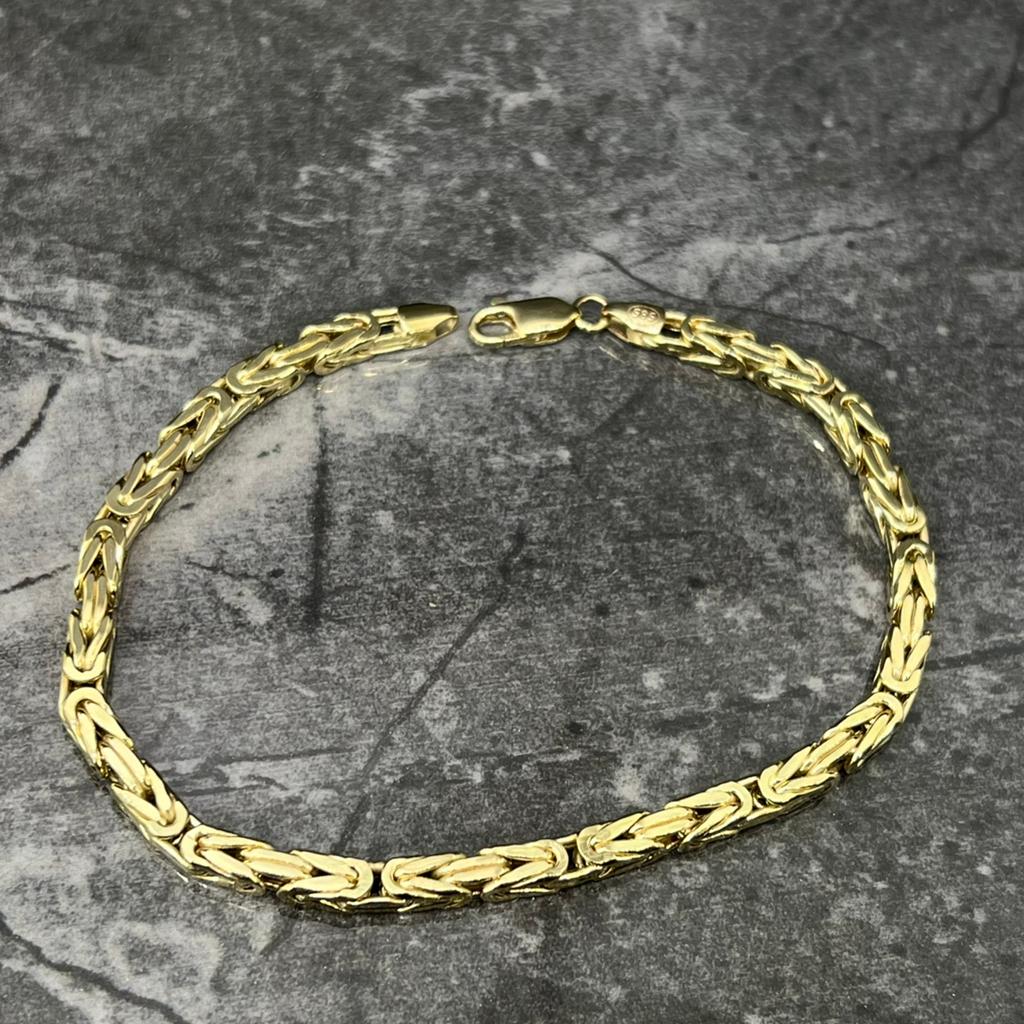 14 karaat gouden armband koningsschakel koningsarmband, Ophalen of Verzenden, Zo goed als nieuw, Goud