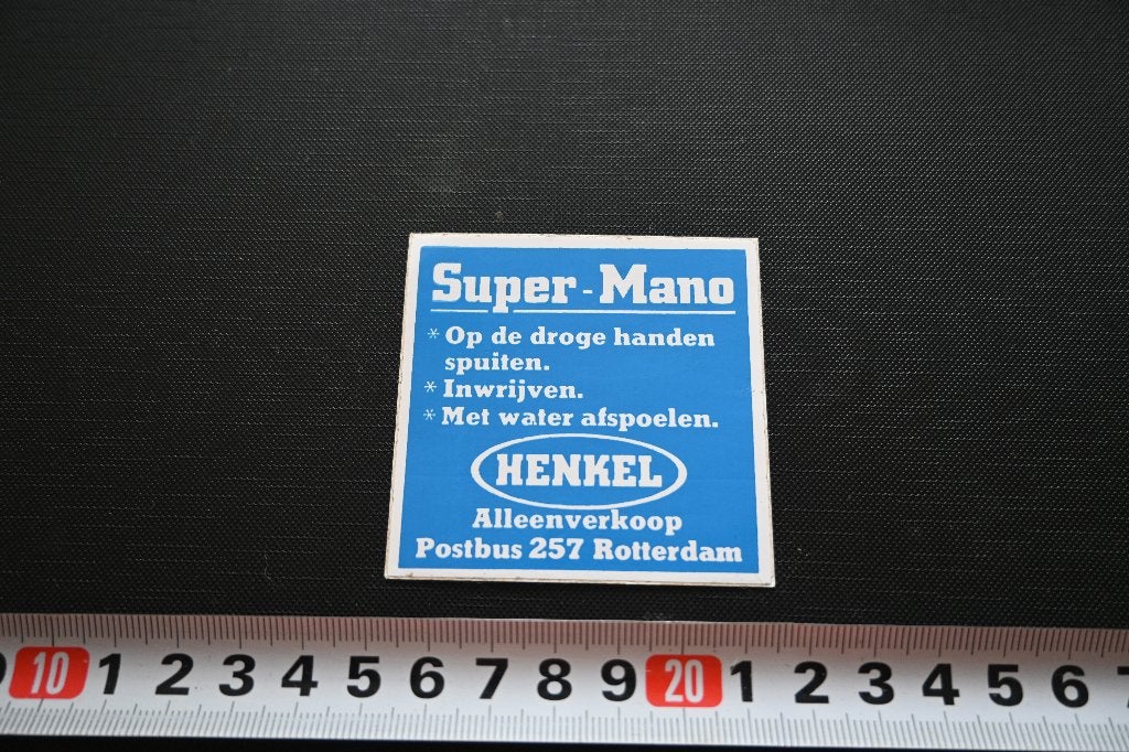 sticker rotterdam HENKEL alleenverkoop SUPER-MANO, Verzamelen, Ophalen of Verzenden, Zo goed als nieuw