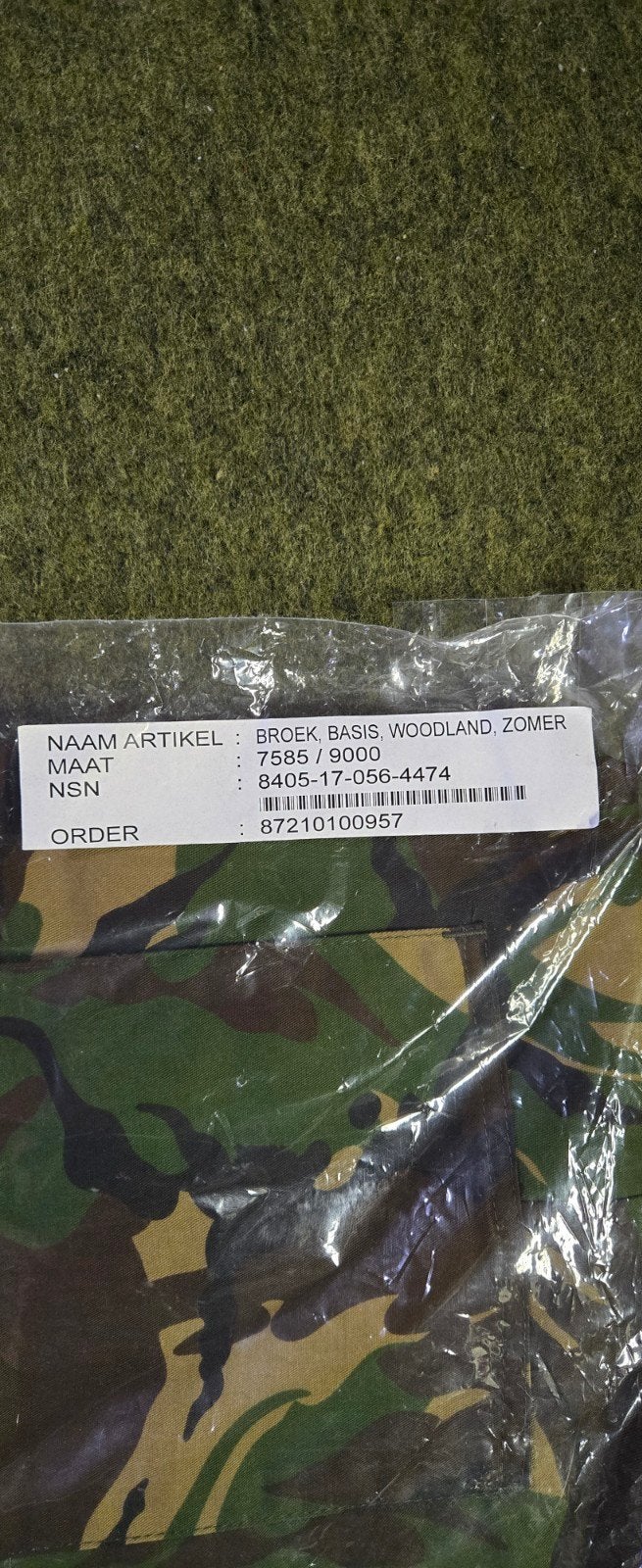 Nieuwe Woodland Camouflage Broek - Zomer - Maat 85/9000, Nieuw, Ophalen of Verzenden, Groen, Overige maten