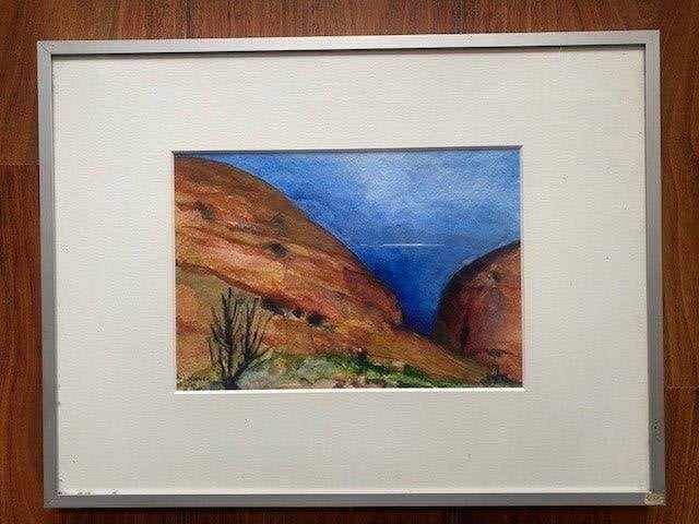 Aquarel, Maya Wildevuur , Australië - de Olga, 1995, Antiek en Kunst, Overige stijlen, Ophalen of Verzenden, Landschap, Aquarel