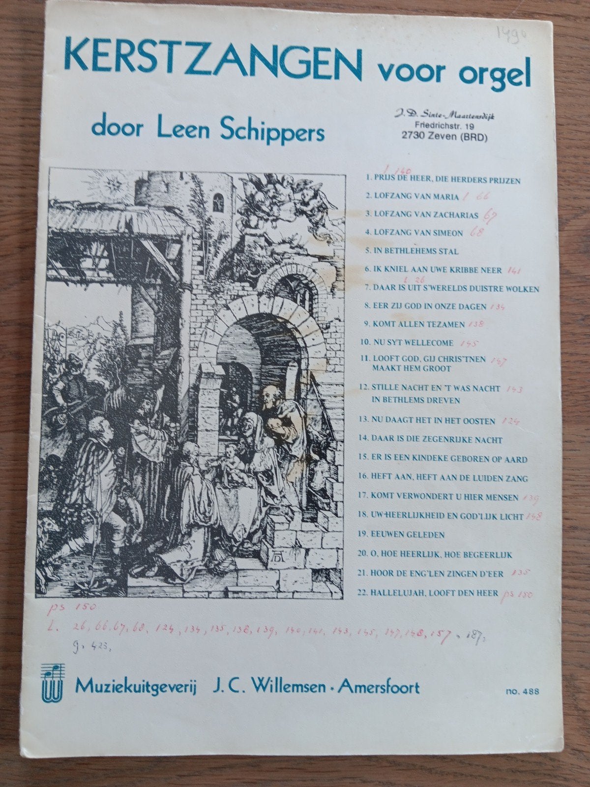 Leen Schippers - Kerstzangen voor orgel, Muziek en Instrumenten, Bladmuziek, Artiest of Componist, Populair, Orgel, Ophalen of Verzenden